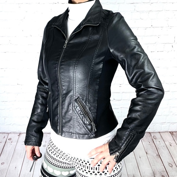 Maurices Jackets & Blazers - |•MAURICES•| Black Faux Leather Biker Jacket